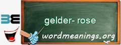 WordMeaning blackboard for gelder-rose